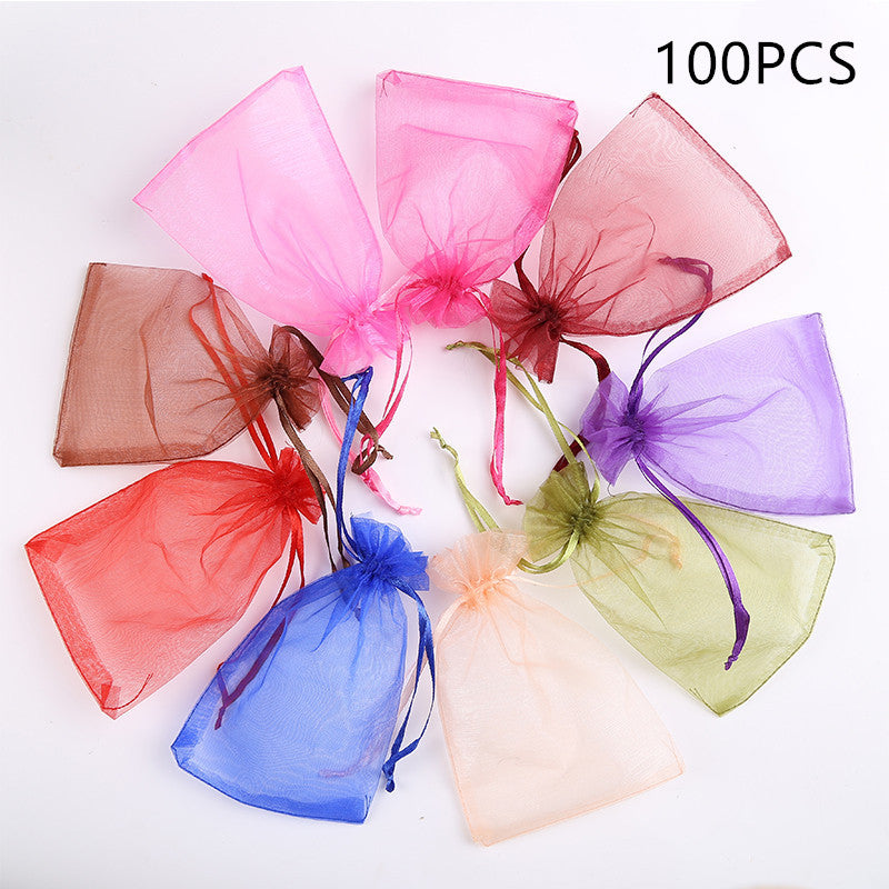 Candy Packaging Bag Drawstring Bag Jewelry Camphor Wood Bead Mesh Bag