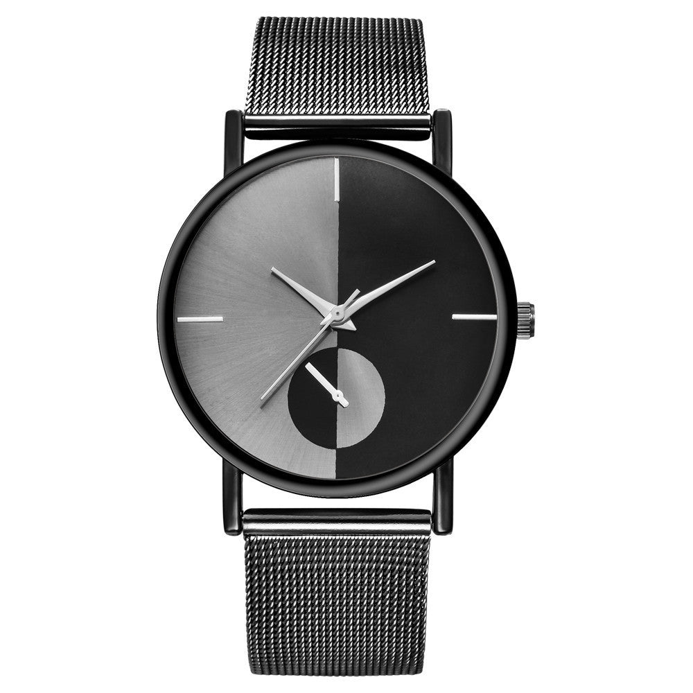 Yin and Yang face quartz watch