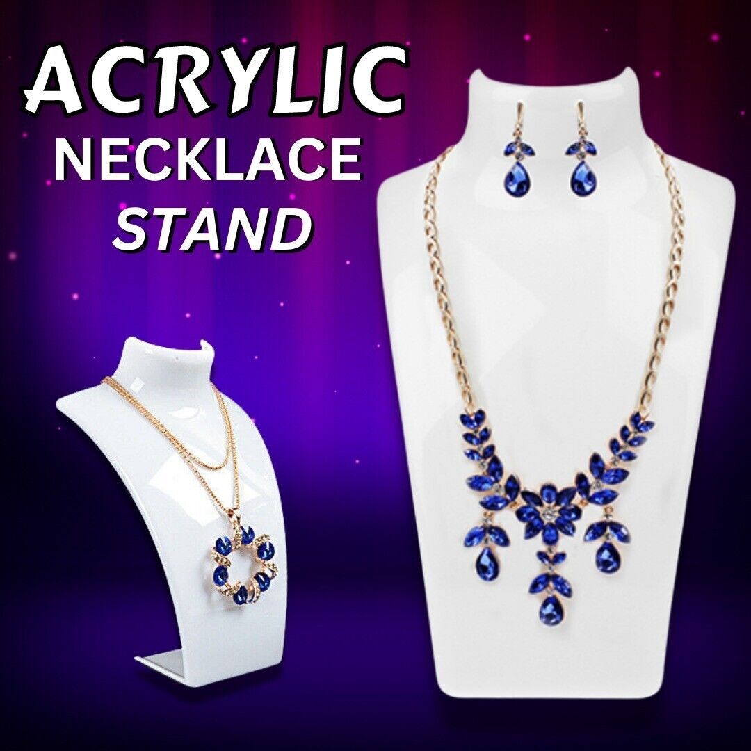 Acrylic Display Stand Necklace Pendant Bust Mannequin Earring Jewelry Chain Show