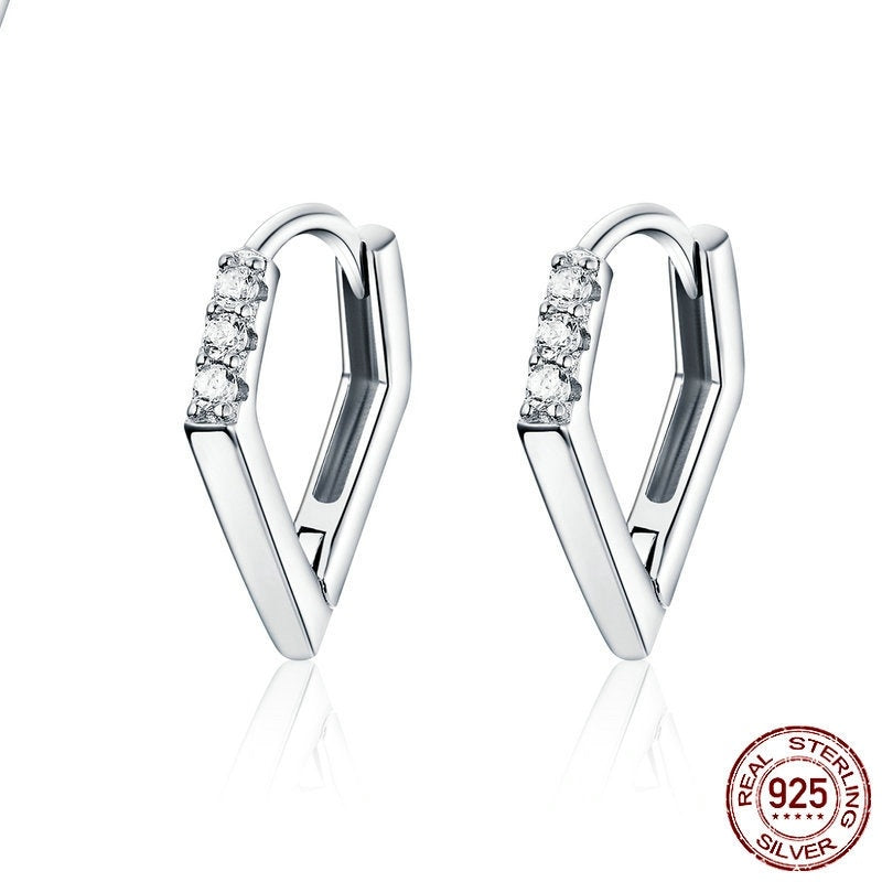 925 Silver Irregular Geometric Earrings