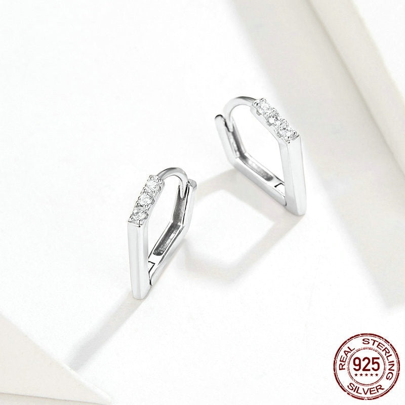 925 Silver Irregular Geometric Earrings