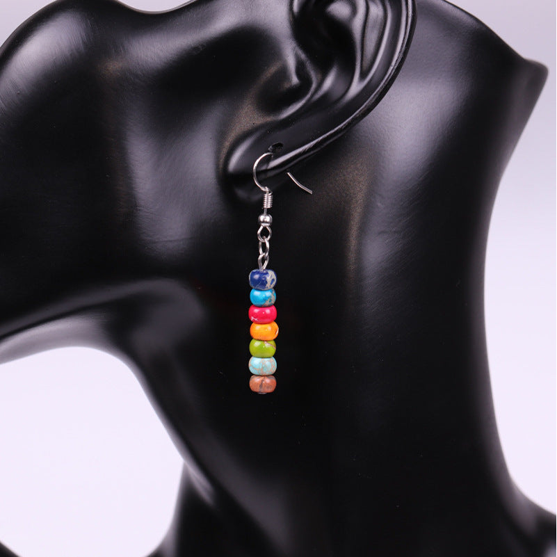 Women's Abacus Beads Natural Stone Earrings