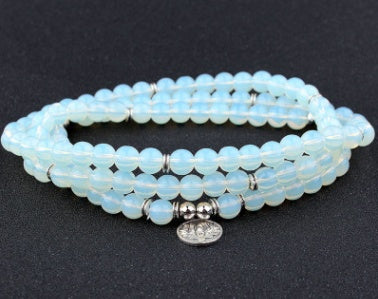 Natural Stone Bead Mala Bracelet