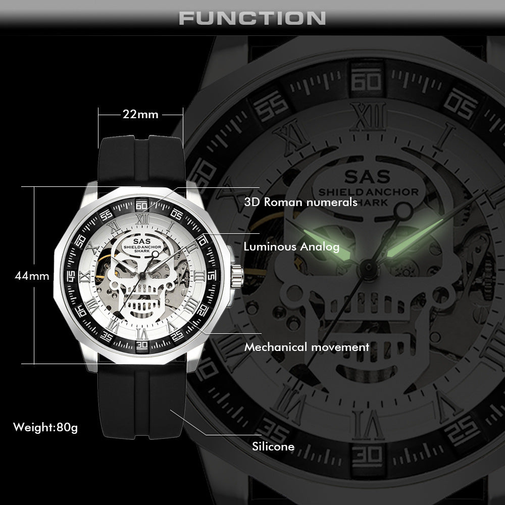 Men's Hollow Mechanical Watch Luxury Steel Belt