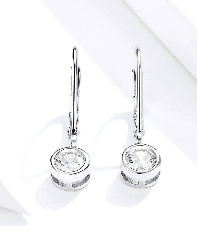 Women's Sterling Silver Zircon Earrings