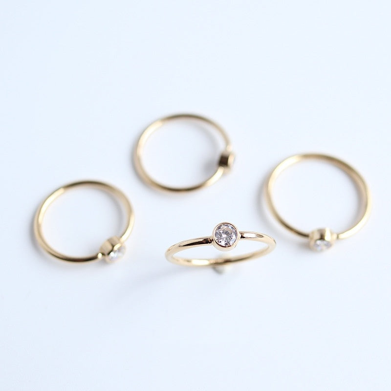 Minimalist Creative Gilded 4mm Zircon Ring