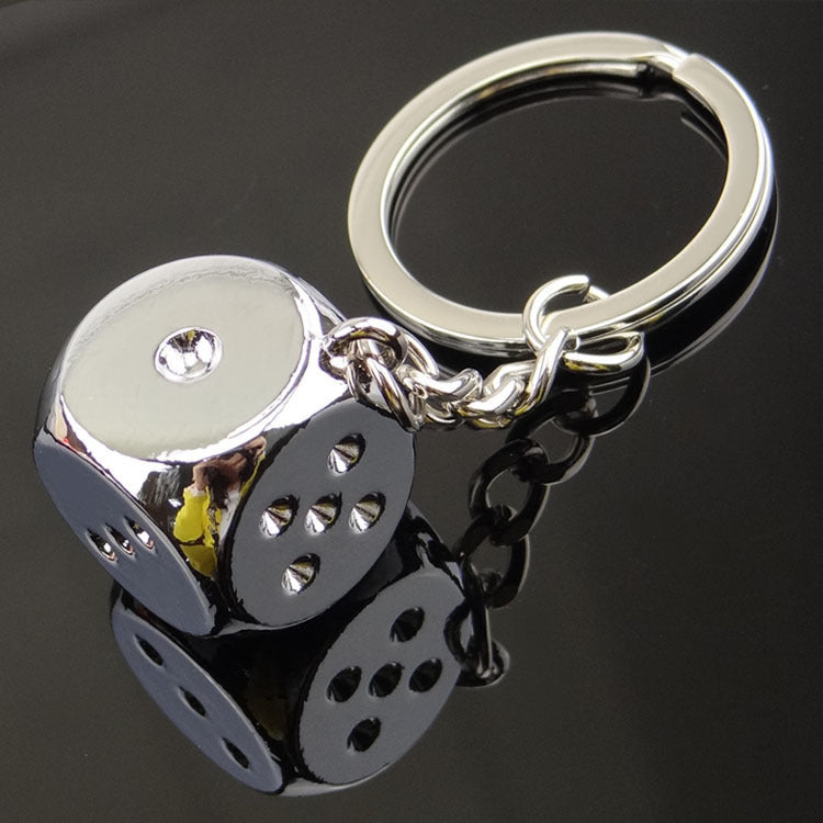 Creative Metal Three-dimensional Dice Keychain