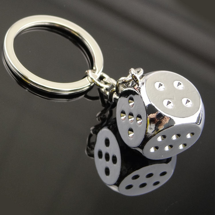 Creative Metal Three-dimensional Dice Keychain