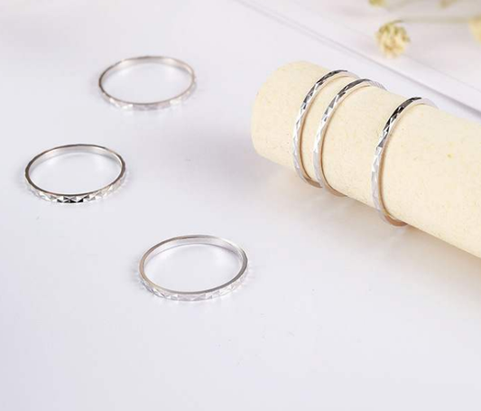 S925 Silver Ring Temperament Simple Joint Line Ring Girl Ring Ring