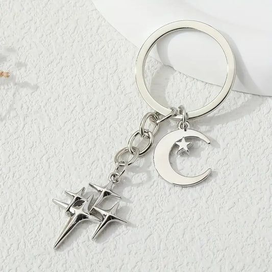 Alloy Star Hollow Keychain Ornaments Couple Men's And Women's Bags Pendant