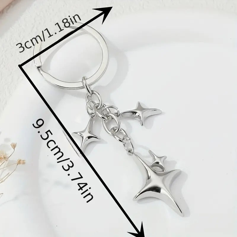 Alloy Star Hollow Keychain Ornaments Couple Men's And Women's Bags Pendant