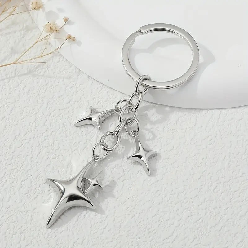 Alloy Star Hollow Keychain Ornaments Couple Men's And Women's Bags Pendant