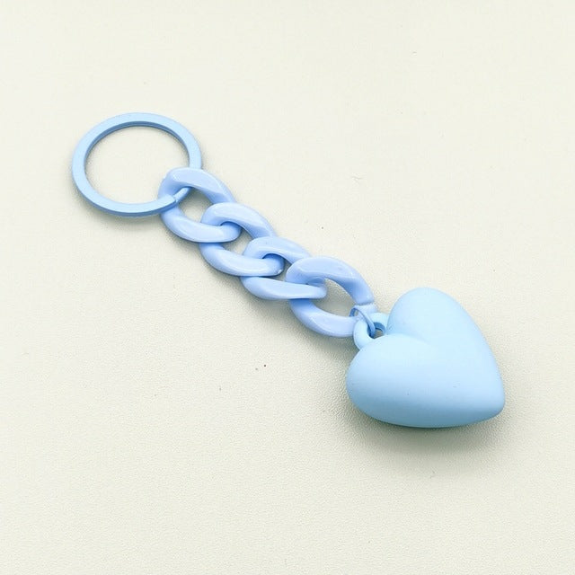 Heart-shaped Keychain Acrylic Chain Ring Accessories Graduation Gift