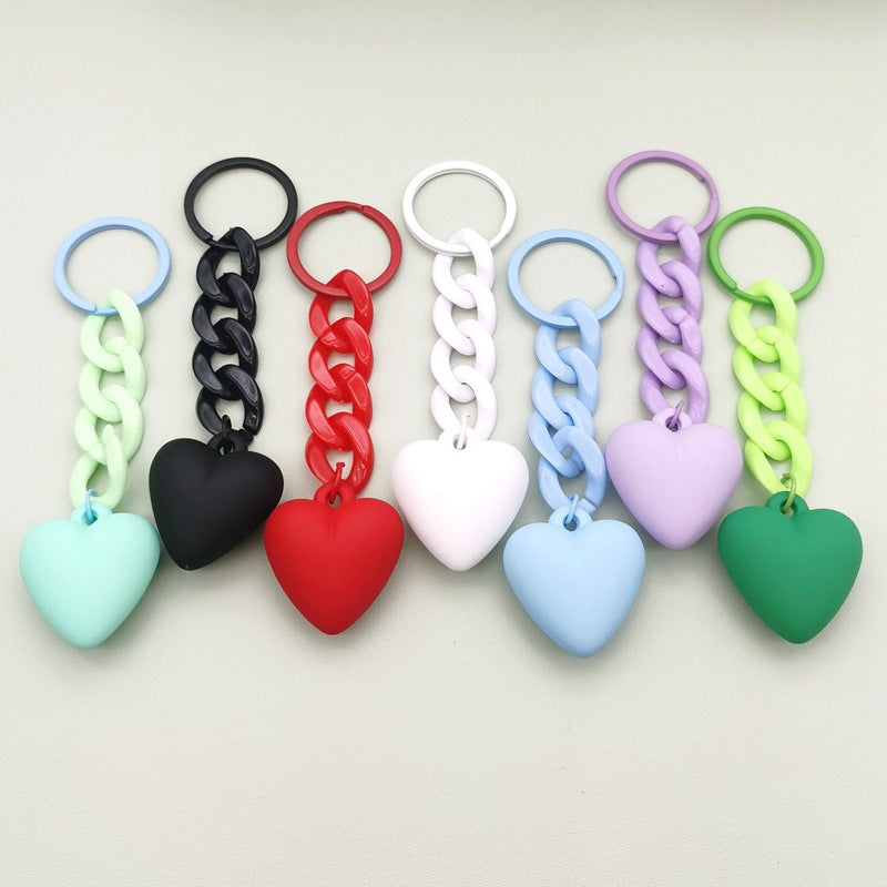 Heart-shaped Keychain Acrylic Chain Ring Accessories Graduation Gift