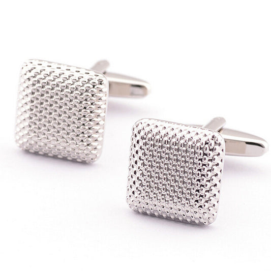 Simple Dense Pattern Checkered Cufflinks Dot Pattern Metal Cufflinks