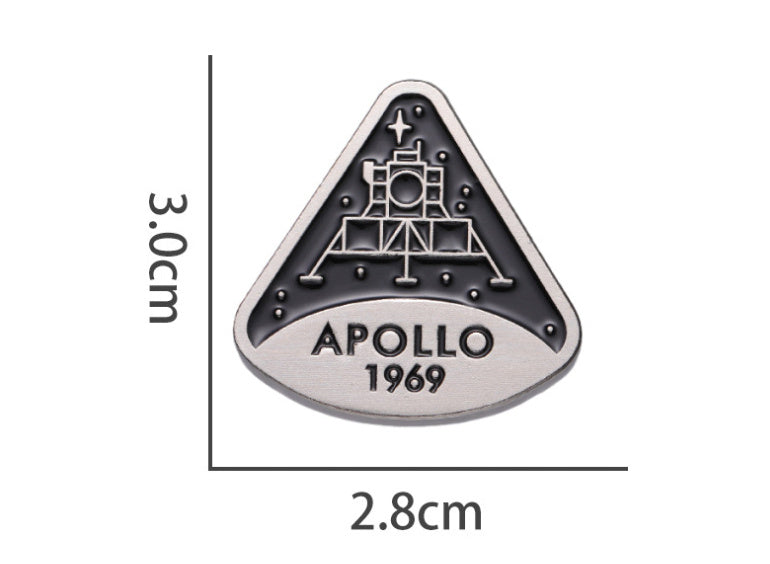 Commemorative Brooch Apollo Successful Moon Landing Badge Metal Fashion Pin