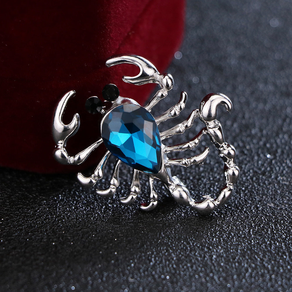 South Korea Scorpion Crystal Pin For Men And Women Korean Style All-match Corsage Brooch