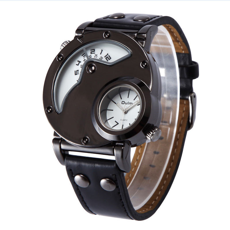 OULM dual time zone quartz watch