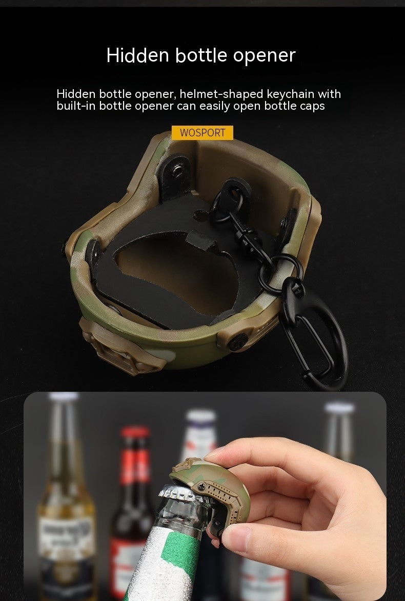 Mini Helmet Model Keychain Portable Beer Bottle Opener