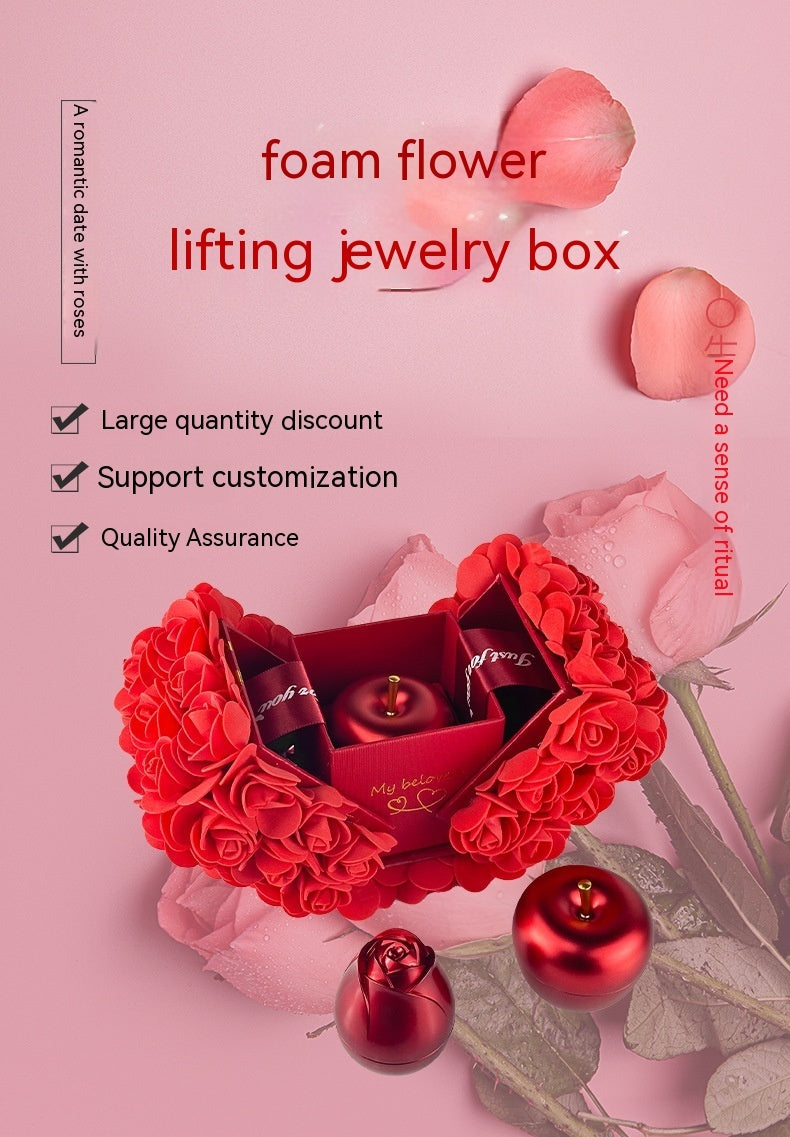 Eternal Rose & Crystal Pendant Necklace Jewelry Box Set - Valentine's Day Gift