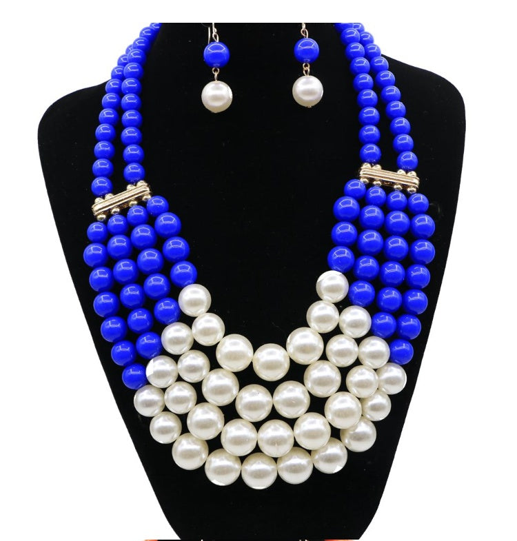 Multi Simulated Pearl Bohemian Jewelry Set