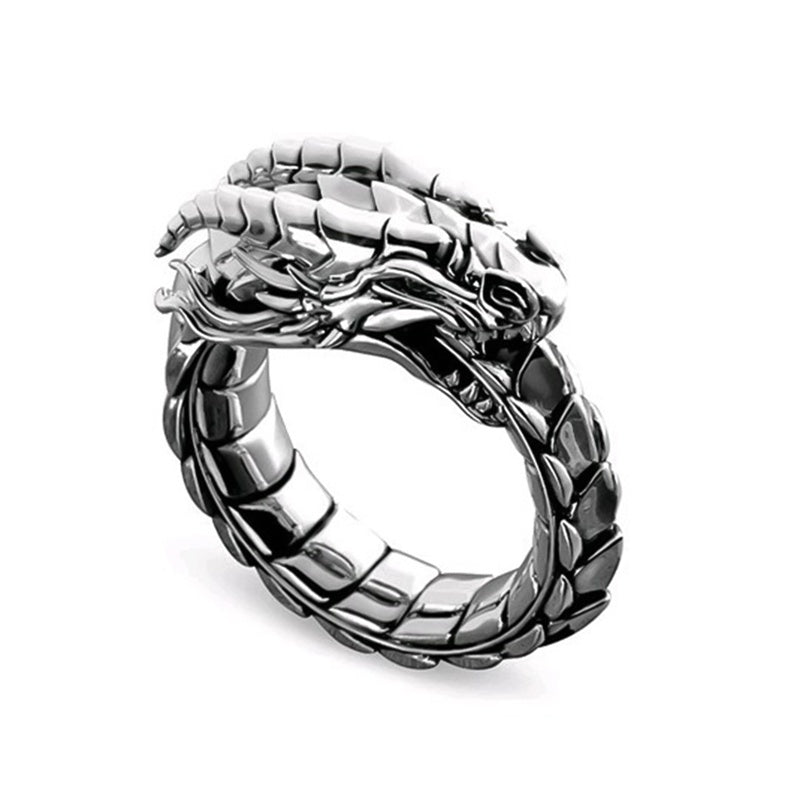 Vintage ethnic Dragon Male Rings Jewelry