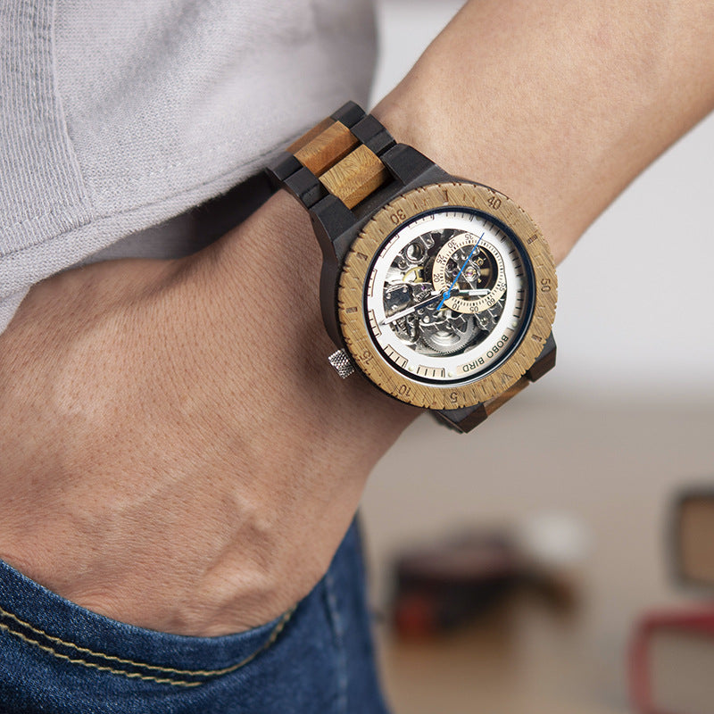 Automatic mechanical watch wood watch wood