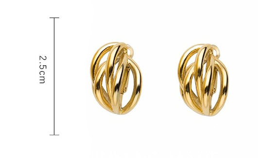 Brass gold simple earrings