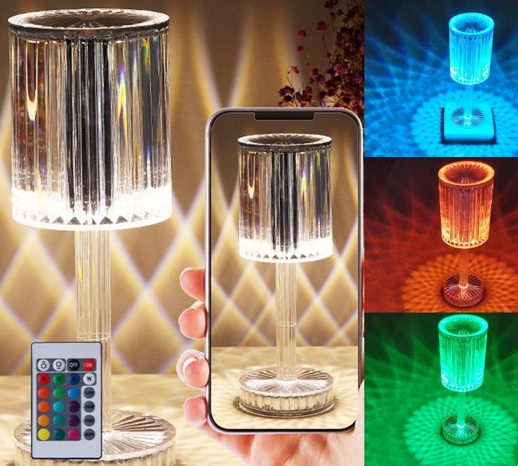 Elegant Crystal Table Lamp with Touch Control & Dimmable LED