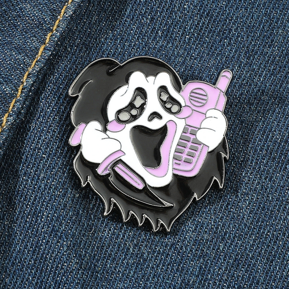 Cartoon Brooch Halloween Witch Conjure Enamel Pin