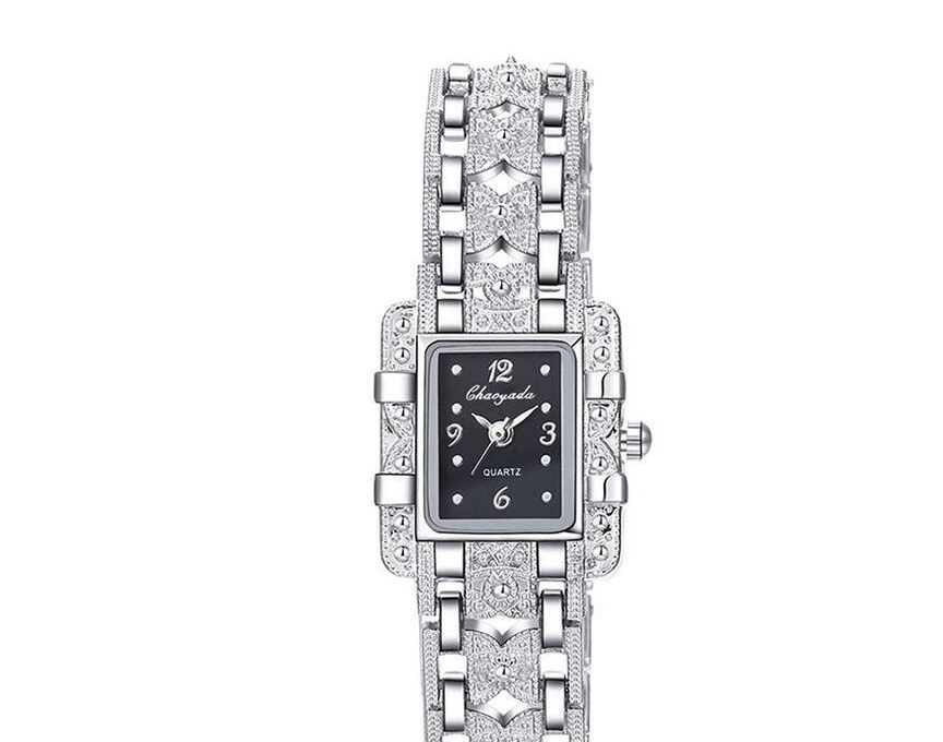 Roman style watch square diamond-studded steel watch 68 movement watch