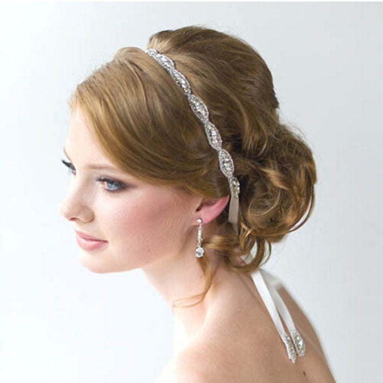 handmade crystal chaton bride hair band wedding hair headdress