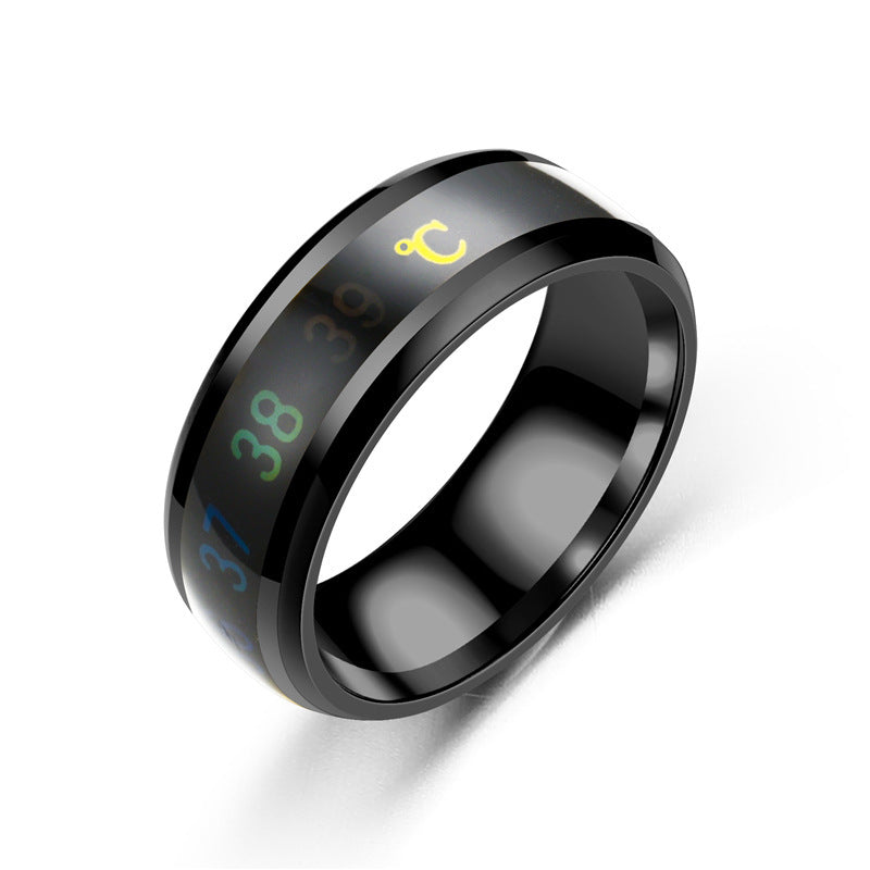 Fashion new smart temperature couple ring mood temperature display ring