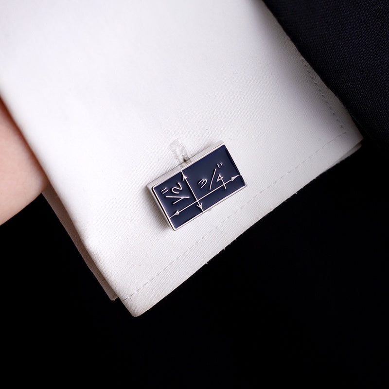 Copper Enamel Blue Cufflinks for Men
