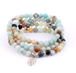 Natural Stone Bead Mala Bracelet