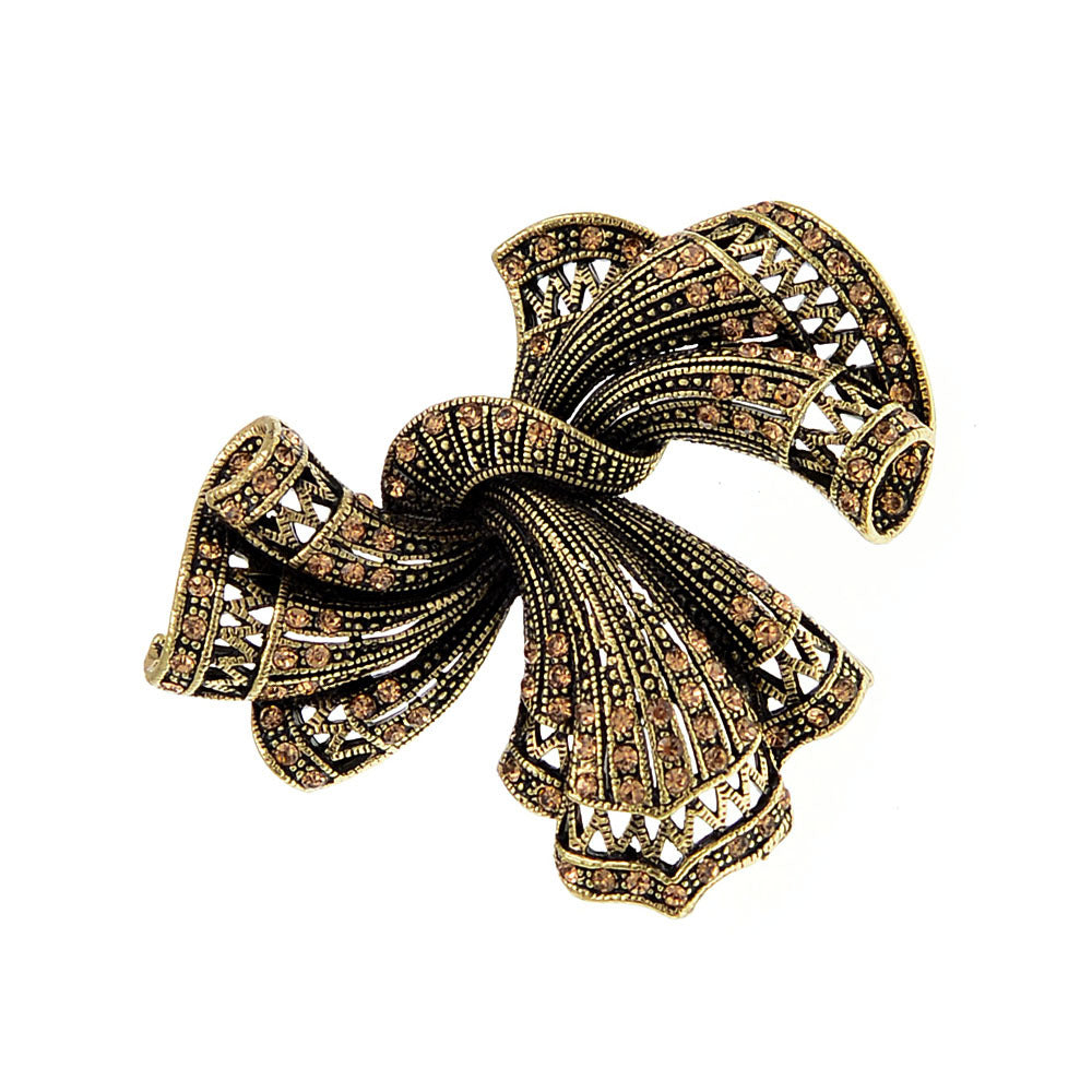 Vintage Bow Alloy Brooch Lady's Suit