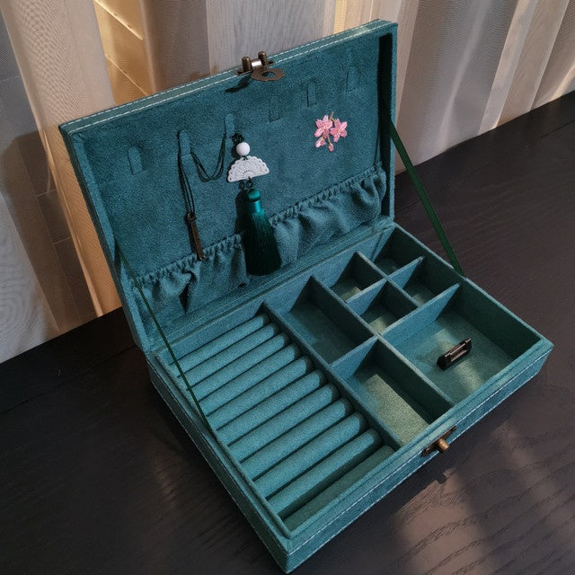 Antique Floral Wooden Jewelry Box