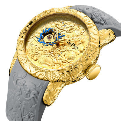 Dragon pattern mechanical watch