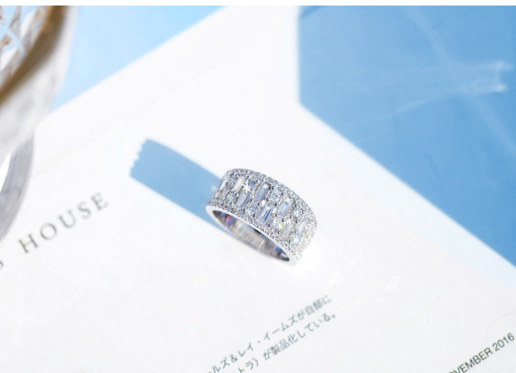 Imitation diamond zircon fire color jewelry ring