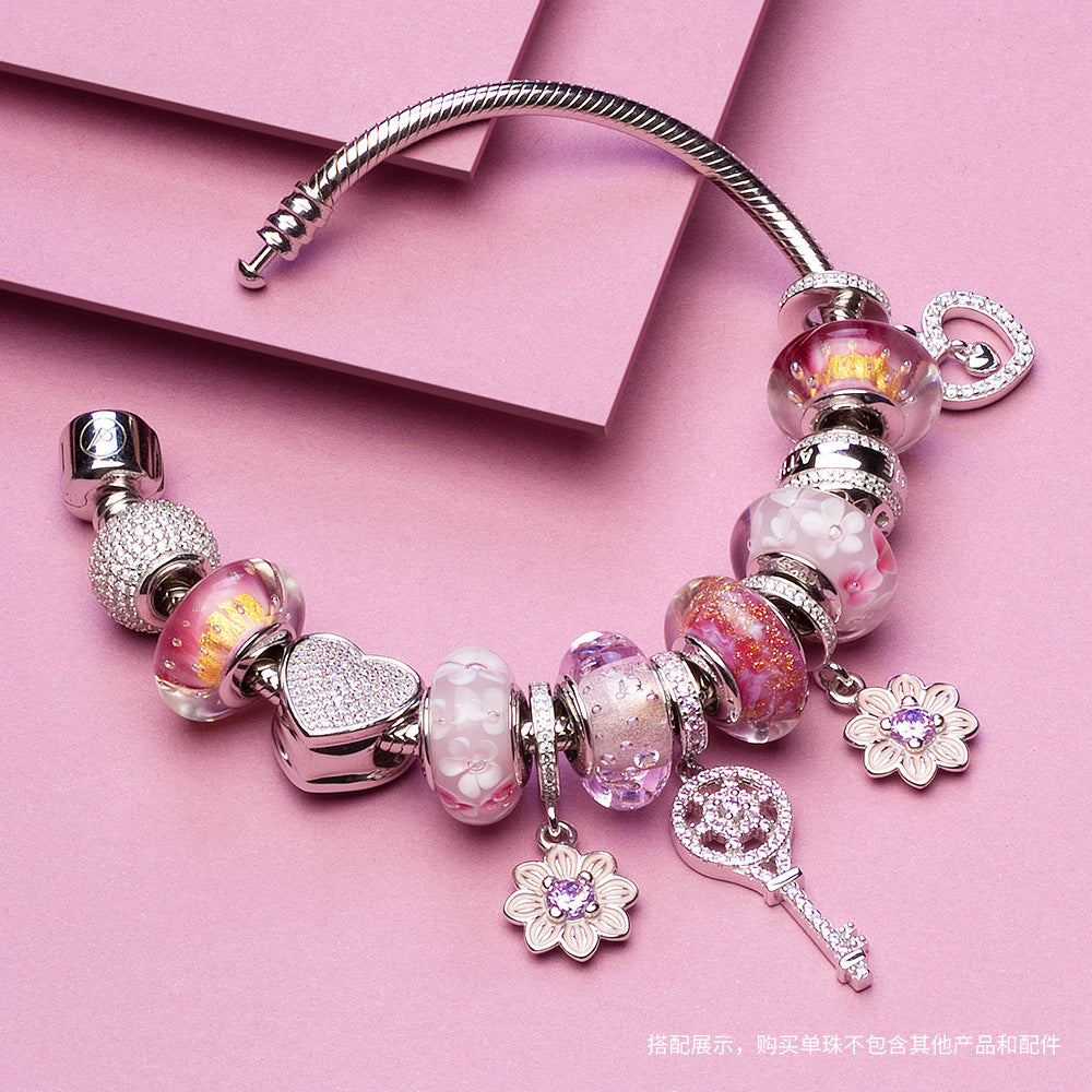 Colorful Glass Charms Transfer Beads Diy Bracelet Beads Beaded