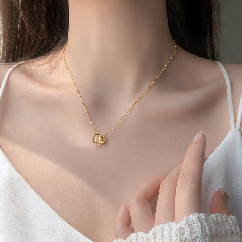 Gold Three-ring Necklace For Your Girlfriend's Birthday