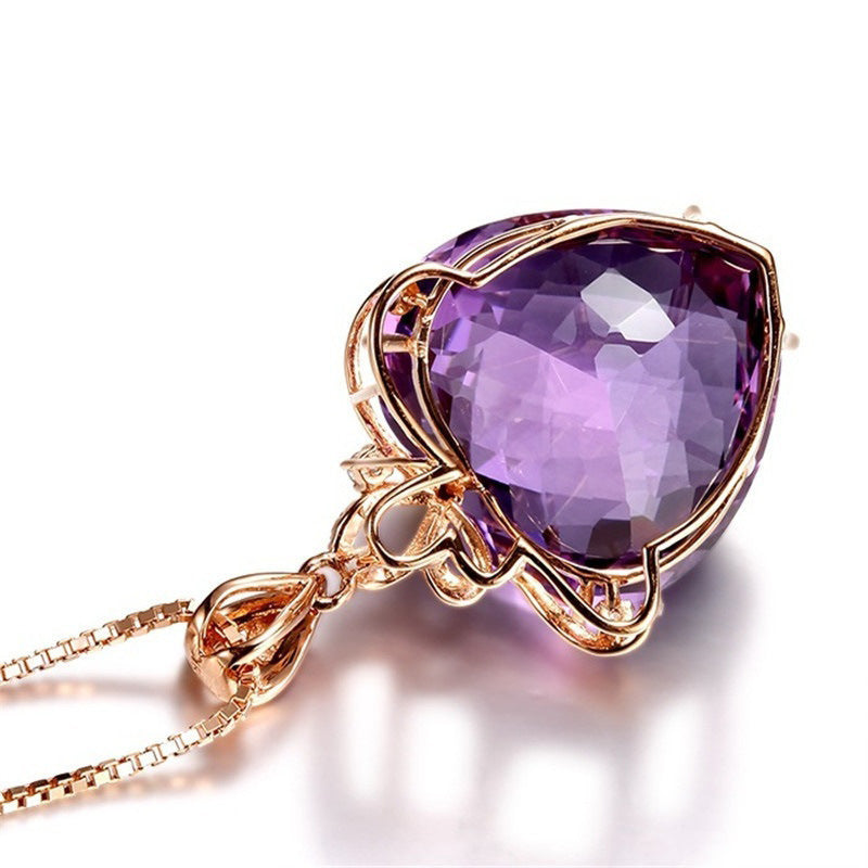 Heart-shaped amethyst pendant