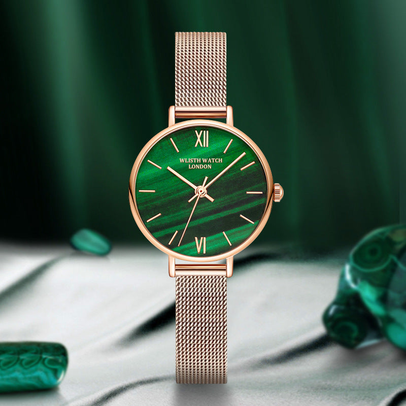 Fashion Disc Waterproof Luminous Small Green Watch