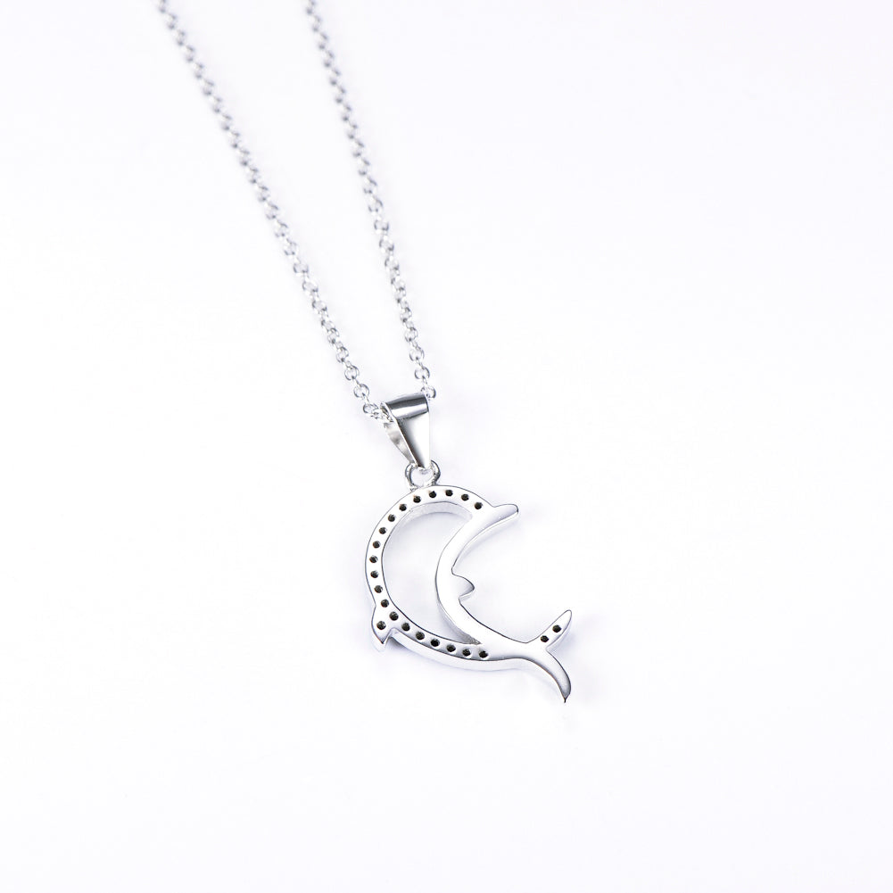 Dolphin Pendant 925 Pure Silver Necklace