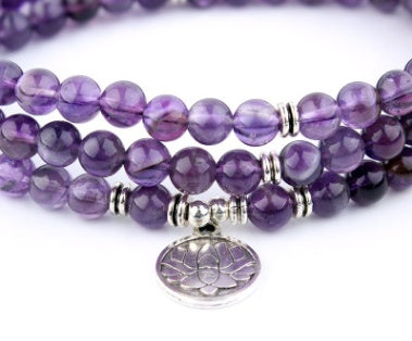Natural Stone Bead Mala Bracelet