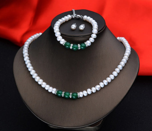 Agate Pearl Jewelry Set