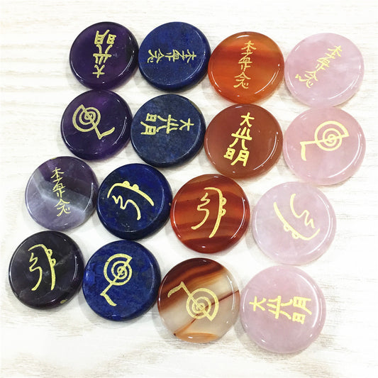 Four Energy Symbols Natural crystal stone jewelry Japanese metaphysical spells