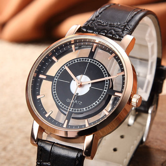 Harajuku Style Hollow Leather Belt Watch Women