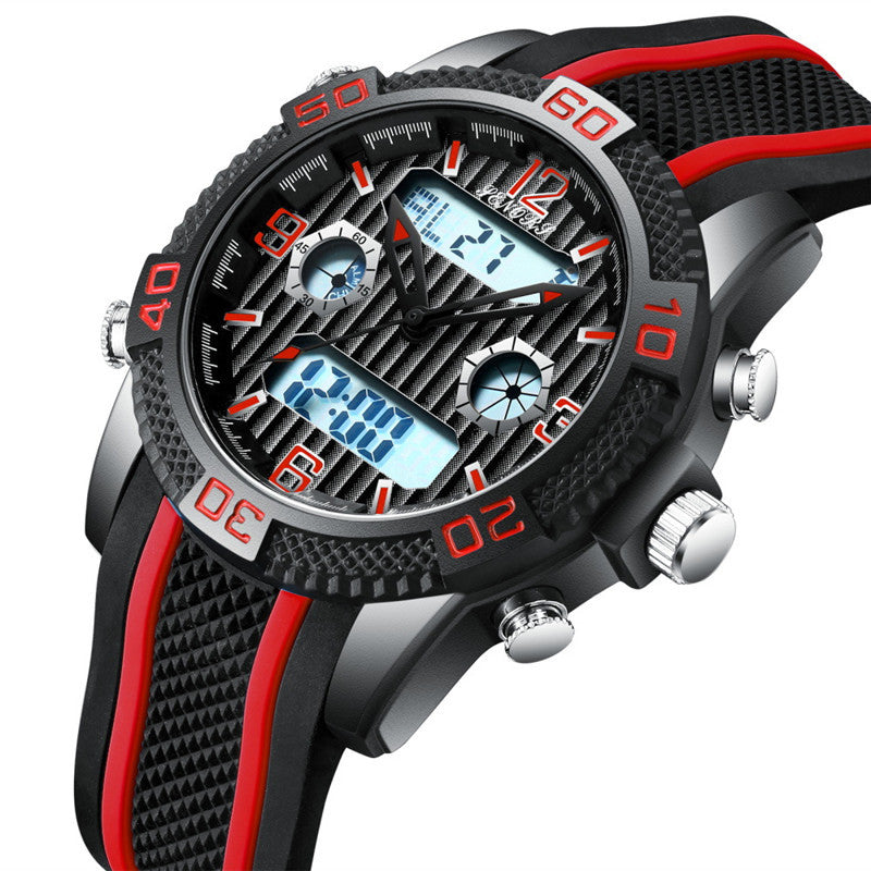 Quartz electronic dual display men's watch