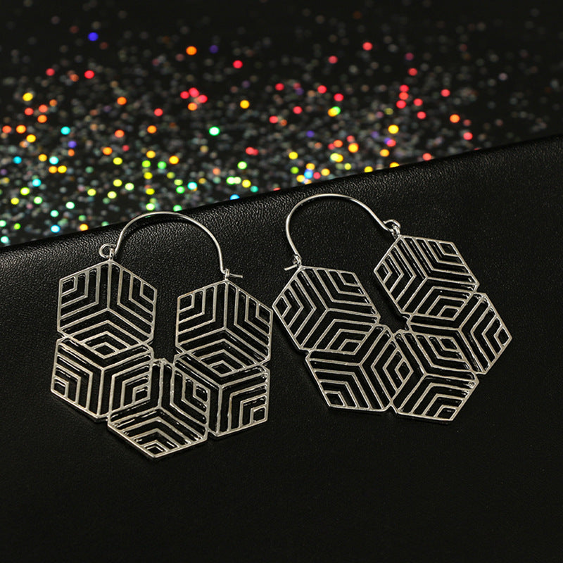 Simple Wisps Of Irregular Geometric Rhombus Alloy Earrings Earrings